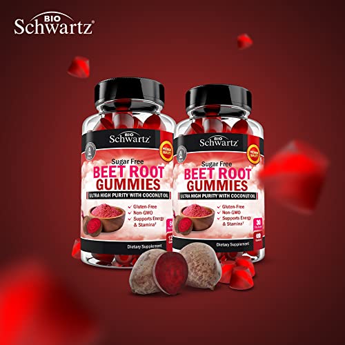 Sugar Free Beet Root Gummies - Nitric Oxide Beet Chews Infused with Coconut Oil BioSchwartz buy supplements canada