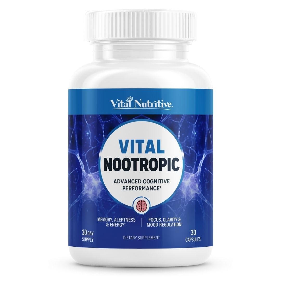 Vital Nootropic 12-in-1 Brain Supplement for Memory, Focus & Energy Support – L-Tyrosine, Bacopa, Rhodiola, Caffeine, B Vitamins – Cognitive Balance Capsules for Men & Women-30 Days Supply VITAL NUTRITIVE buy supplements canada