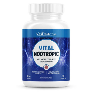 Vital Nootropic 12-in-1 Brain Supplement for Memory, Focus & Energy Support – L-Tyrosine, Bacopa, Rhodiola, Caffeine, B Vitamins – Cognitive Balance Capsules for Men & Women-30 Days Supply VITAL NUTRITIVE buy supplements canada
