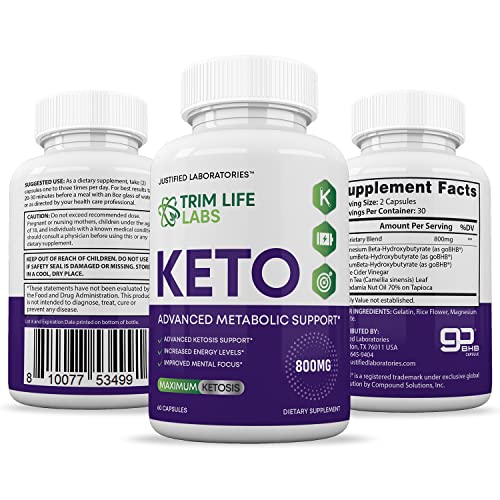(2 Pack) Trim Life Labs Keto Pills Includes Apple Cider Vinegar Patented goBHB Justified Laboratories buy supplements canada