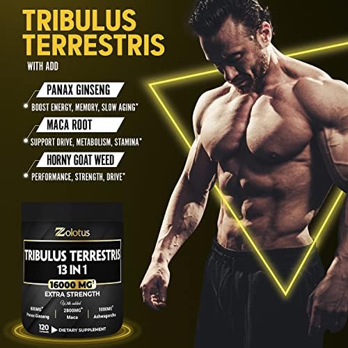 13in1 Tribulus Terrestris Capsules - 16000mg Per Serving with Maca, Horny Goat Weed Zolotus buy supplements canada