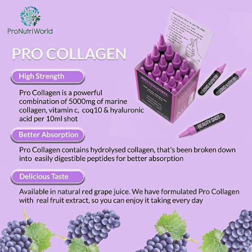 ProNutriWorld Marine Collagen Peptides Shots, Hyaluronic Acid and CoQ10 ProNutriWorld buy supplements canada