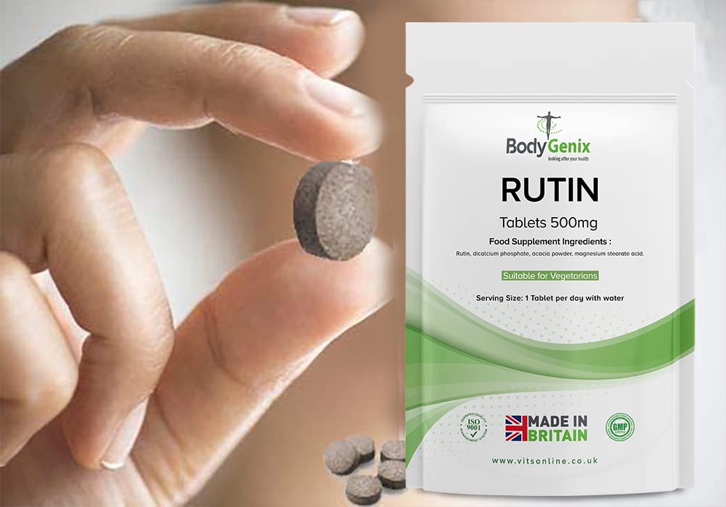 Bodygenix Rutin 500mg Tablets CAPILLARIES, VARICOSE Veins, Hemorrhoids Veg Friendly Bodygenix buy supplements canada