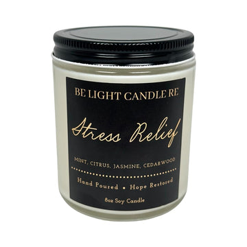 Stress Relief Candle | Purpose-Driven Soy Candles | Scented Candle for Home | 8oz Long Lasting Candle Be Light Candle RE buy supplements canada
