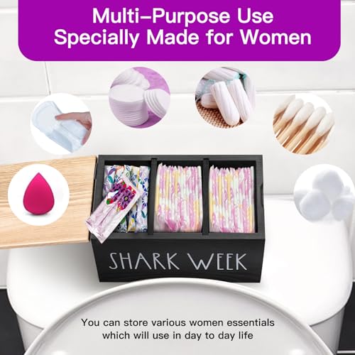MISTOD Tampons Holder for Bathroom, Pad and Tampon Organizer with Tray Lid, Wooden Feminine MISTOD buy supplements canada