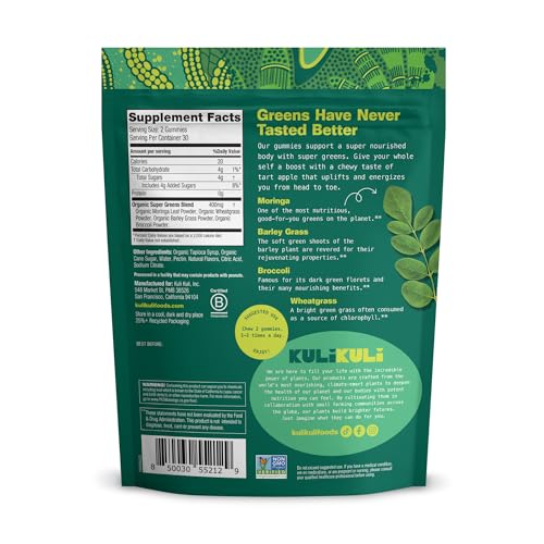 Kuli Kuli Super Energy Gummies - Energy Supplements with Moringa, Caffeine-Free Natural Energy Booster - 60 Non-GMO, Gluten-Free Moringa Gummies Kuli Kuli buy supplements canada