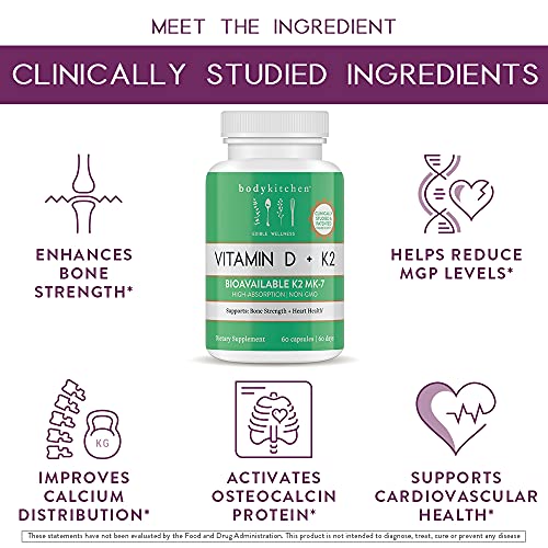 Body Kitchen Vegan Plant-Based Vitamin D3 + K2 (MK7) Supplement, Bone and Heart Body Kitchen buy supplements canada