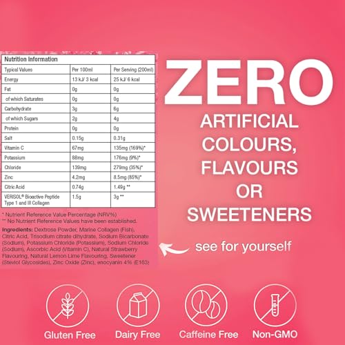 Hydralyte Plus Collagen Effervescent Electrolytes Powder Sachets - 20 Strawberry Lemonade Flavored Sticks Hydralyte buy supplements canada