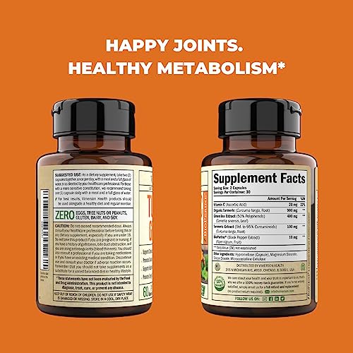 Green Tea Extract Capsules - Green Tea Supplement with Organic Turmeric Curcumin Vimerson Health buy supplements canada