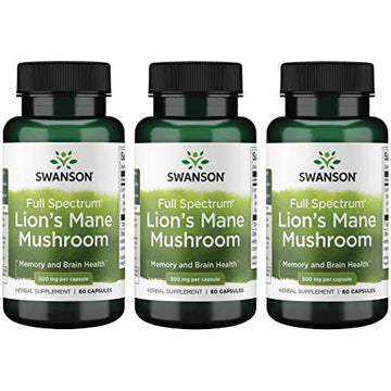 Swanson Lion's Mane Mushroom Capsules - 500 mg Each, 60 Capsules Swanson buy supplements canada