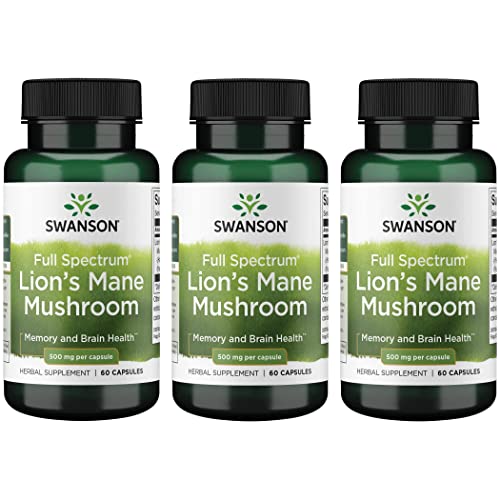 Swanson Lion's Mane Mushroom Capsules - 500 mg Each, 60 Capsules Swanson buy supplements canada
