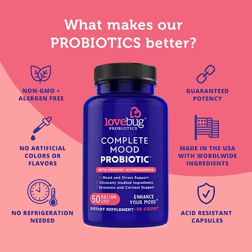 Lovebug Complete Mood Probiotic | 10 Clinically Studied Probiotic Strains & Patented lovebug PROBIOTICS buy supplements canada