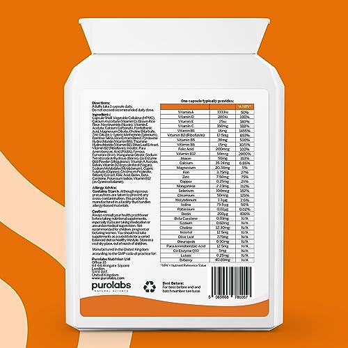 Puro Multivitamin - 34 Multivitamins & Minerals - Daily Complex for Men & Women Purolabs buy supplements canada