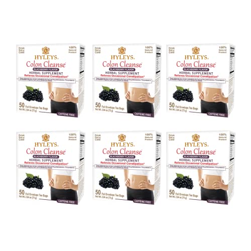 Hyleys Colon Cleanse Tea Blackberry Flavor - 50 Tea Bags (6 Pack - 300 Tea Bags Total) HYLEYS buy supplements canada