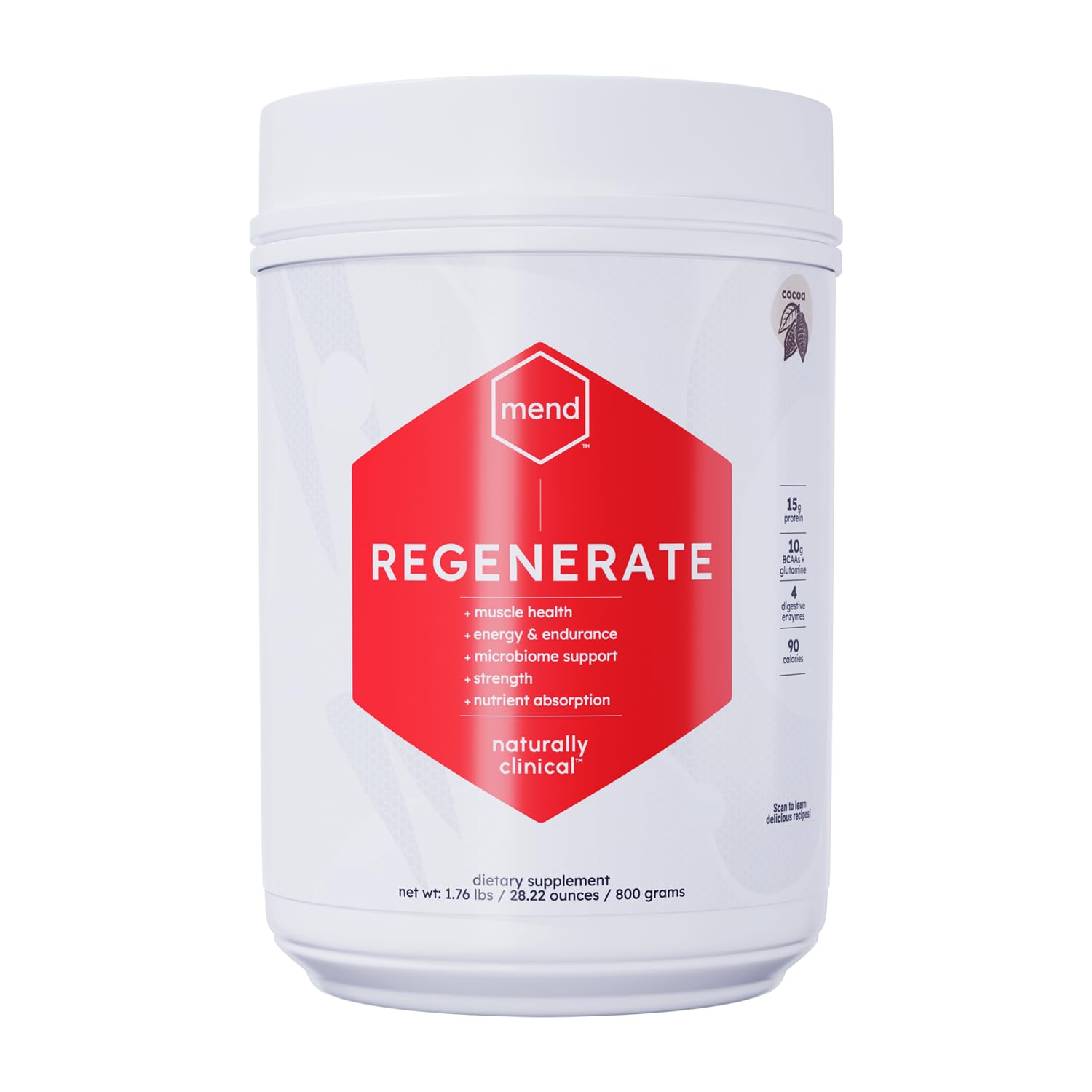 MEND Regenerate, Post Workout Recovery, Immune Support, and Sports Nutrition Supplement for Men and Women - Natural, Gluten Free, and Non-GMO - Cocoa Protein Powder, 20 Servings MEND buy supplements canada