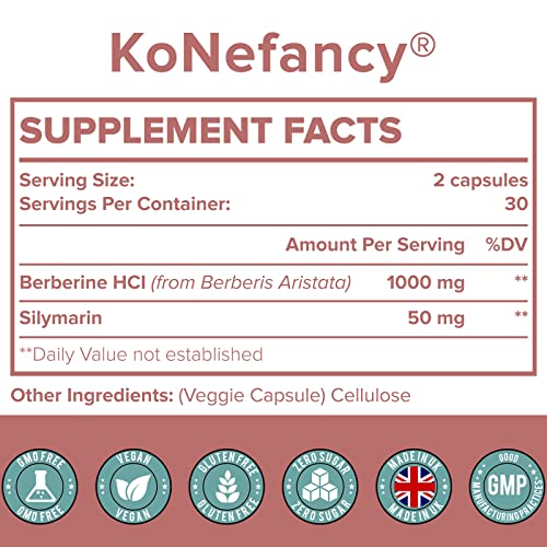 KoNefancy Berberine 1000mg with Silymarin,High Absorption Berberine HCL Supplements KoNefancy buy supplements canada