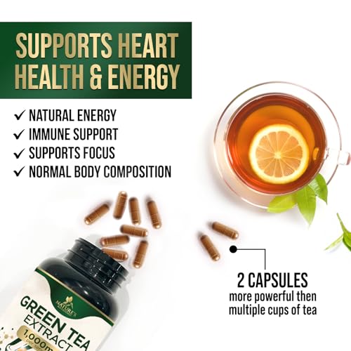 Nature's Green Tea Extract Pills 98% Standardized EGCG 1000mg - 3X Strength for Natural Nature's Nutrition buy supplements canada