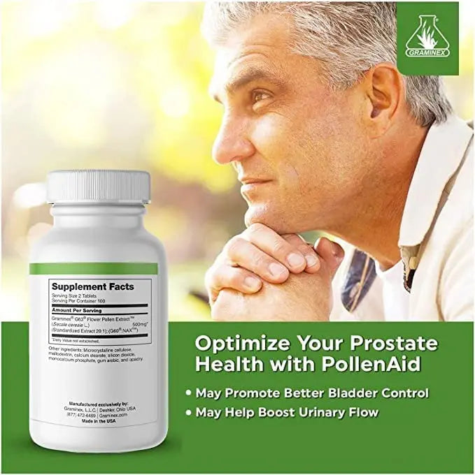 Graminex PollenAid Prostate Supplement: All Natural Prostate Support for Bladder Control & Urinary Tract Health, Rye Pollen Extract Made in USA, 200 Tablets (Pack of 2) Graminex buy supplements canada