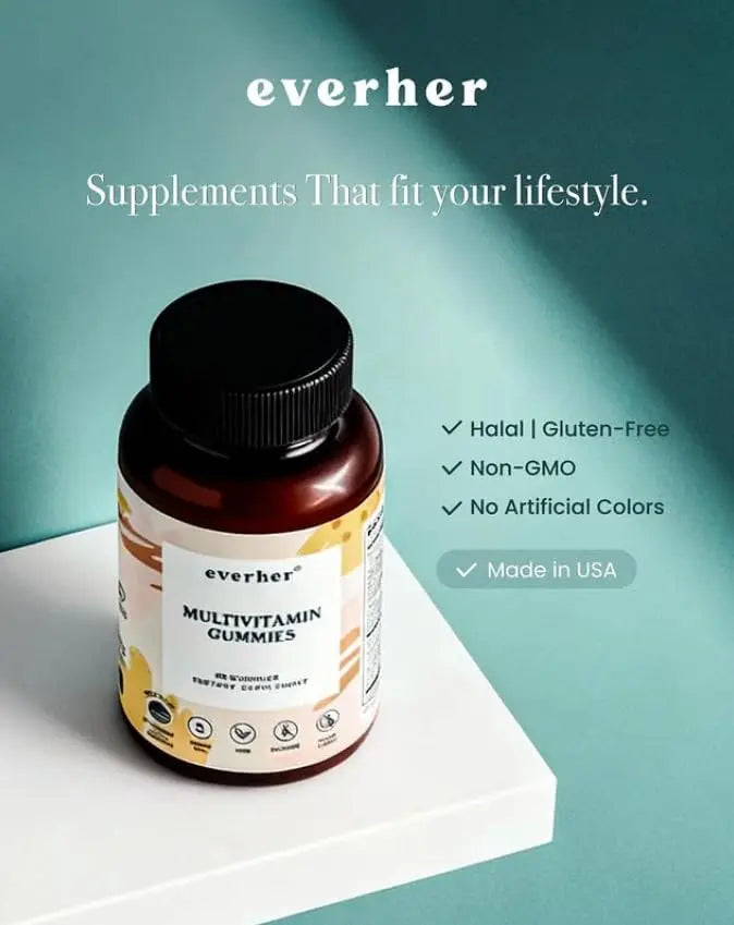 Everher Multivitamin Gummies | Essential Vitamins, Minerals & Herbs | Immune Support, Energy & Focus | with DHA Algae Oil & Probiotics | Everher buy supplements canada