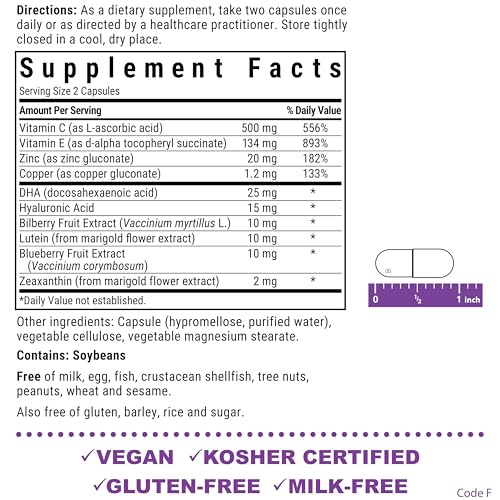 Bluebonnet Nutrition Eye Care Macular & Blue, Eye Health & Blue Light Support*, Vegan, Kosher-Certified, Gluten-Free, Dairy-Free, 60 Vegetable Capsules, 30 Servings BlueBonnet buy supplements canada