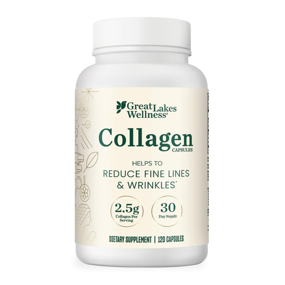 Great Lakes Wellness Collagen Pills for Men and Women, 120 Capsules – VERISOL® Collagen Peptides Types I & III for Hair, Skin, Nails, Joints, & Digestion Support, Hydrolyzed Collagen Supplement Great Lakes Wellness buy supplements canada
