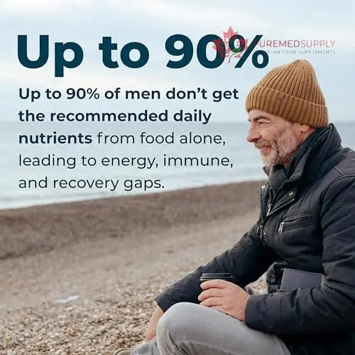 LifeSeasons Men's Multivitamin – High Potency with 21 Vitamins & Minerals, PureWay-C®, NAD+, Active B-Vitamins, TRAACS® Chelates, enXtra® for Energy, Probiotics & Mushrooms – 120 Veg Capsules LifeSeasons buy supplements canada