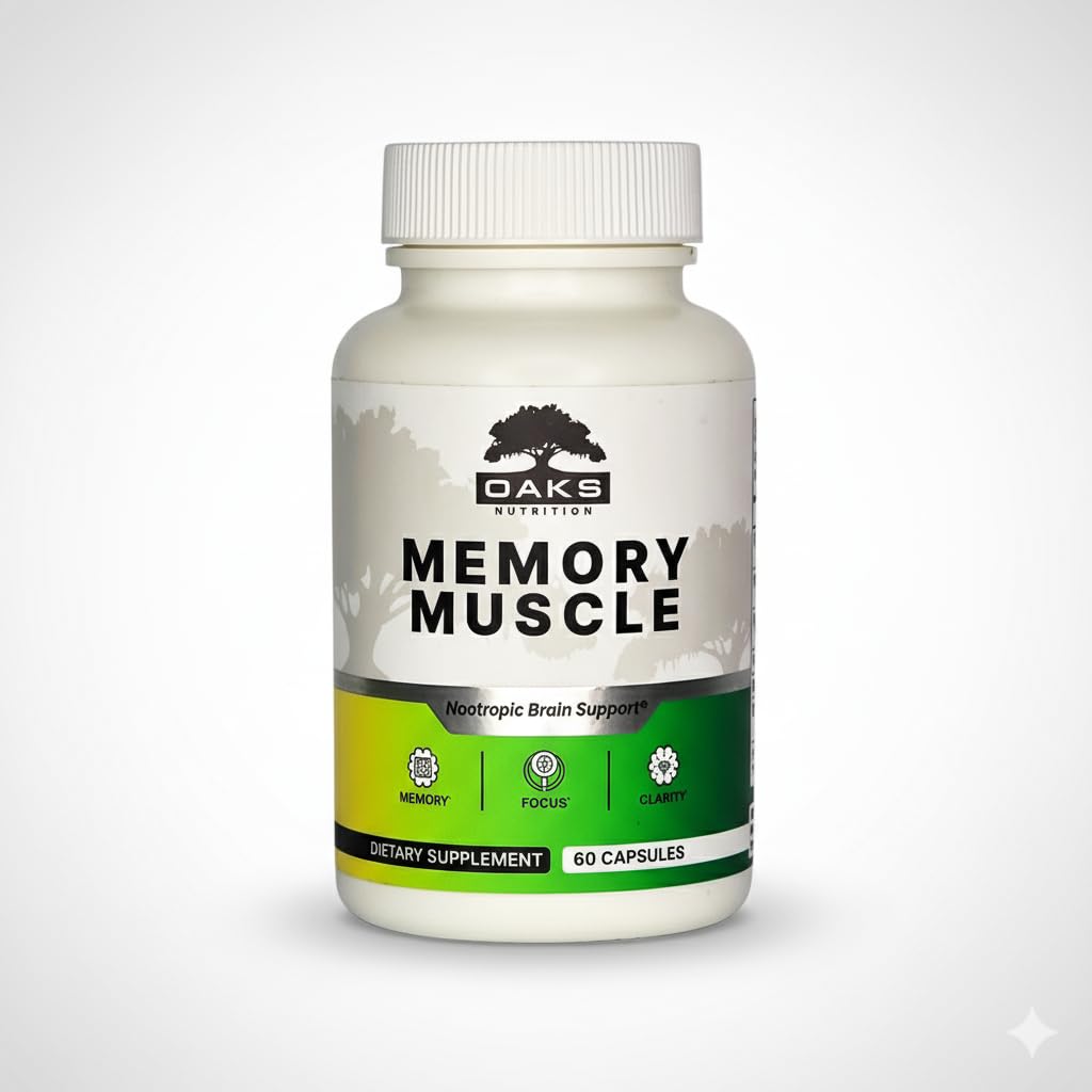 Memory Muscle – Advanced Nootropic Brain Supplement with Vitamin B12, Bacopa Monnieri & DMAE for Focus, Memory, Mental Clarity & Clean Energy – Premium Cognitive Support Formula Oaks Nutrition buy supplements canada