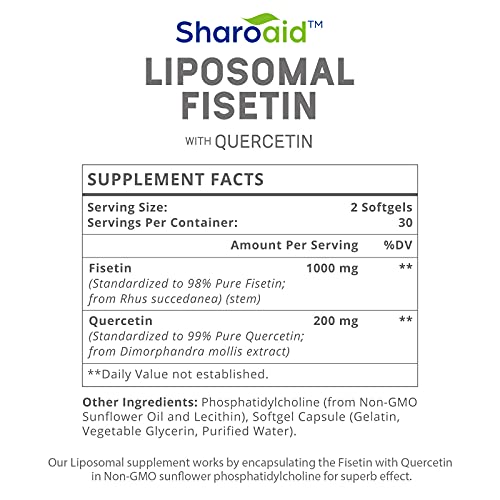 Sharoaid Liposomal Fisetin with Quercetin Supplements 1200 mg per Serving,High Absorpti Sharoaid buy supplements canada