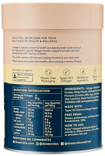 Dose & Co Collagen Creamer in Vanilla Flavour - 340g Powder Supplement DOSE & CO buy supplements canada