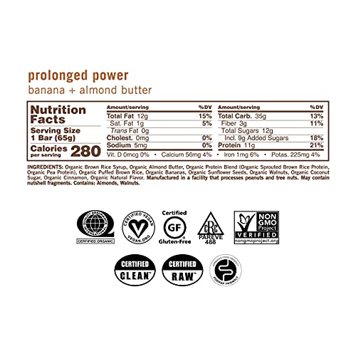GoMacro MacroBar Organic Vegan Protein Bars - Banana + Almond Butter, (2.3 Ounce Bars GoMacro buy supplements canada