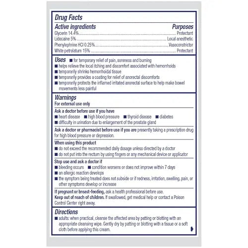 Preparation H Rapid Relief Hemorrhoid Cream with Lidocaine, Numbing Relief for Swelling, Pain, Burning and Itching - 0.75 Oz Tube Preparation H buy supplements canada