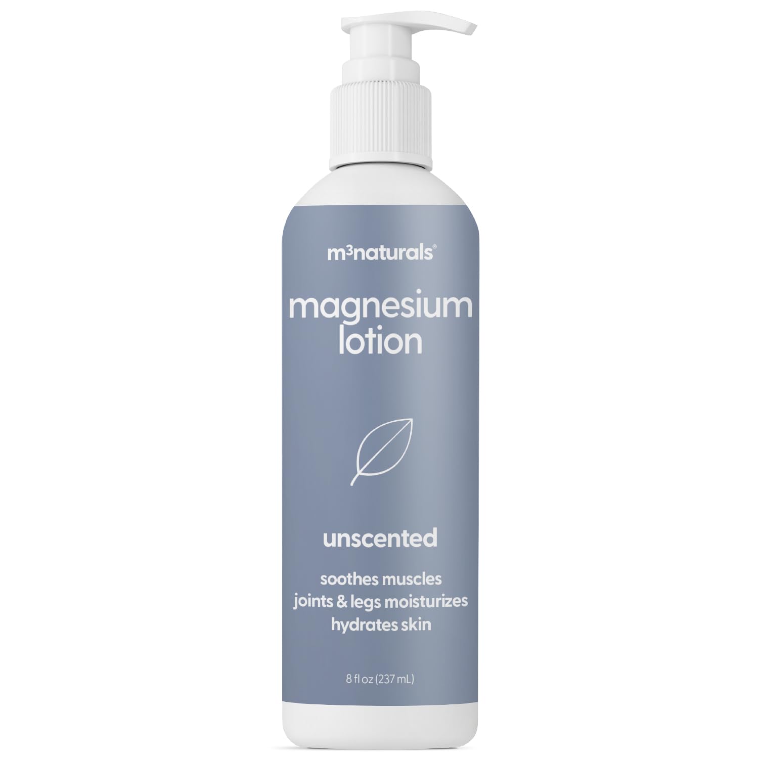 Unscented Magnesium Lotion for Sleep & Leg Cramps, Suitable for Sensitive Skin, Helps with Muscle Relaxation, Soothes Tired Legs & Foot Aches and Supports Restful Nights, 8 fl oz by M3 M3 Naturals buy supplements canada