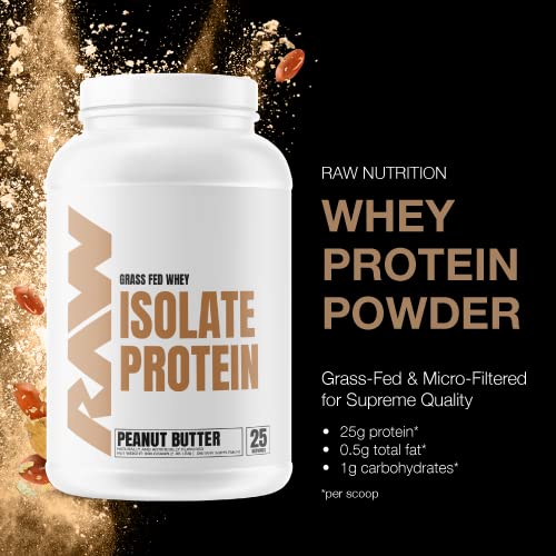 RAW Whey Isolate Protein Powder, Peanut Butter - 100% Grass-Fed Sports Nutrition Protein RAW buy supplements canada