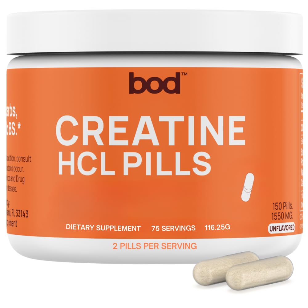 Bod Creatine HCL Capsules – 150 Pills | Creatine Hydrochloride Supplement for Men & Women | Easy-to-Swallow Alternative to Monohydrate Powder, Unflavored & Keto-Friendly Bod buy supplements canada