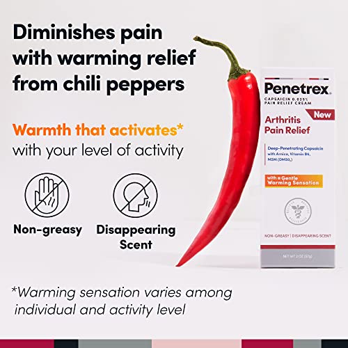 Penetrex Arthritis Warming Pain Relief Cream - Deep Penetrating Capsaicin with Arnica, Vitamin B6 & MSM(DMSO2) - Apply to Hands, Wrists, Feet, Knees, Elbows and Other Affected Areas, 2 oz Penetrex buy supplements canada
