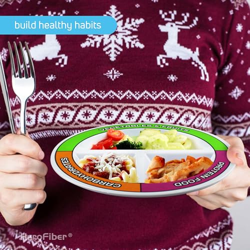 Portion Control Bariatric Plates and Bowls Set of 2 (4pcs Total) - Self-Measuring Plates HeroFiber buy supplements canada