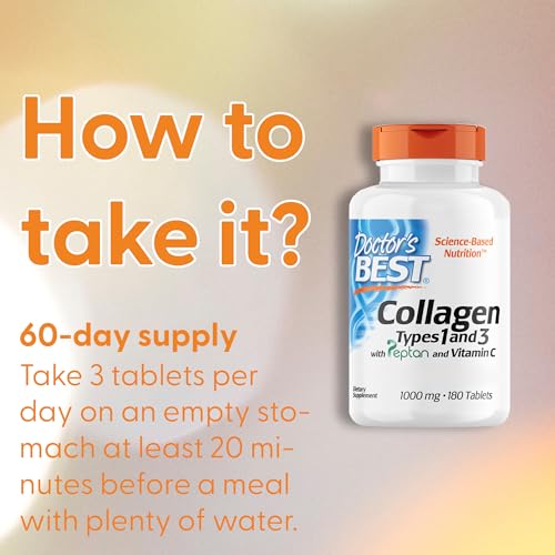 Doctor's Best, Collagen Types 1 and 3, Peptane & Vitamin C, 1,000mg, 180 Tablets Doctor's BEST buy supplements canada