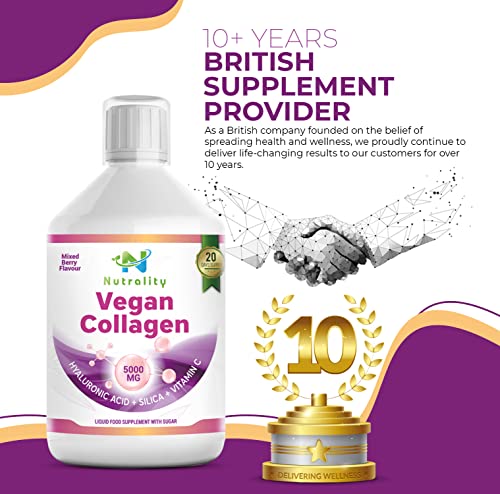 Nutrality Vegan Liquid Collagen | Premium-Grade 5000mg Hydrolyzed Collagen Peptides with Silica, Biotin Nutrality buy supplements canada