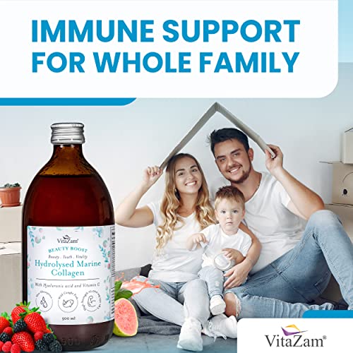VitaZam Marine Collagen Liquid 10000mg with Hyaluronic Acid, Hydrolysed Peptide, Biotin for Hair, Skin, Nails, Joint, and Muscles, 500 ml VitaZam buy supplements canada