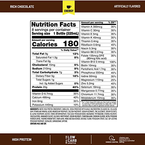 SlimFast Advanced Energy High Protein Meal Replacement Shake, Rich Chocolate, 20g SlimFast buy supplements canada