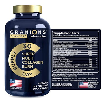 Thermogenic Hydrolyzed Collagen Burn - Hyaluronic Acid, Vitamin C, Multi Collagen Complex Granions buy supplements canada