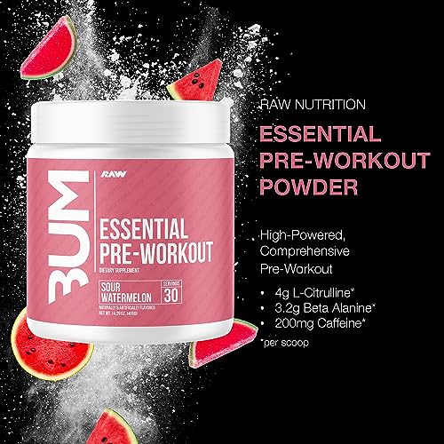 RAW Essential Pre-Workout Powder (Sour Watermelon) - Chris Bumstead Sports Nutrition RAW buy supplements canada