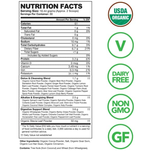 Detox Organics Chocolate Superfood Powder, Detox Cleanse for your Body, Bloating Relief Detox Organics buy supplements canada
