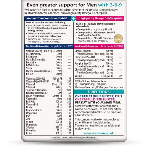Vitabiotics Ltd Vitabiotics Wellman Plus, 56 Tablets/Capsules Wellman buy supplements canada
