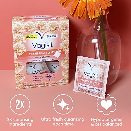 Vagisil Scentsitive Scents On-The-Go Feminine Cleansing Wipes, pH Balanced, Peach Blossom Vagisil buy supplements canada