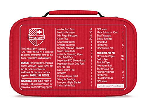 Swiss Safe 2-in-1 First Aid Kit (120 Piece) + Bonus 32-Piece Mini Kit Swiss Safe buy supplements canada
