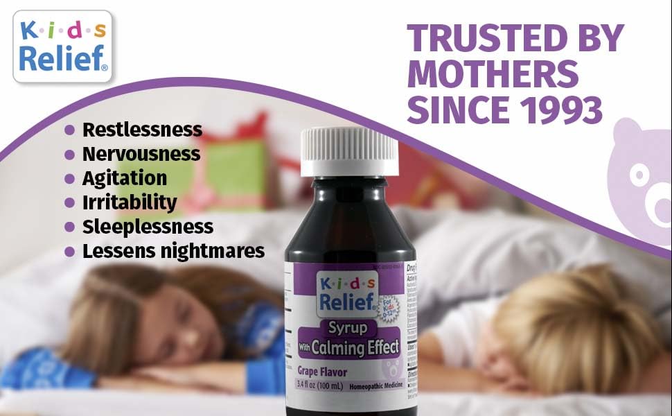 Kids Relief Syrup with Calming Effect, for Kids 0-12 Yrs, Grape Flavor, Gluten and Dye Free, No Added Sugar, 3.4 oz Kids Relief buy supplements canada
