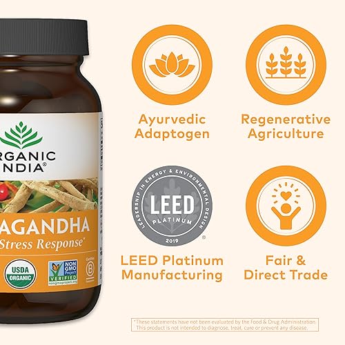 ORGANIC INDIA Ashwagandha Herbal Supplement - Vegan, Gluten-Free, Kosher ORGANIC INDIA buy supplements canada