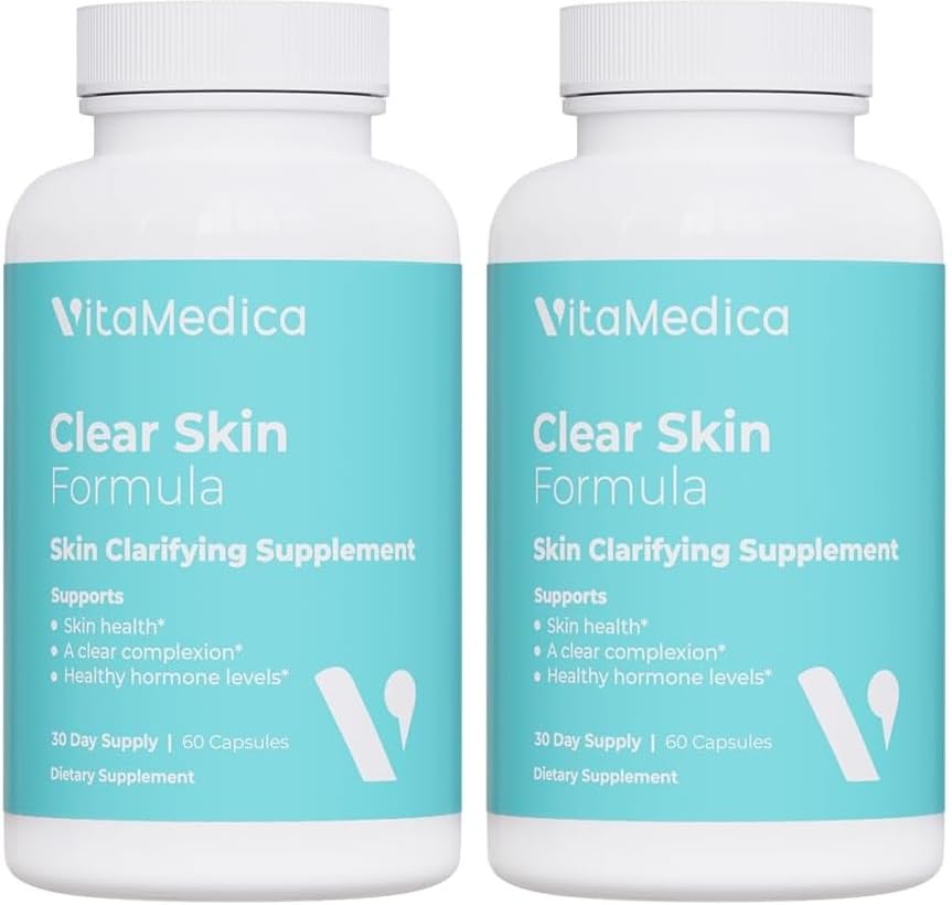 VitaMedica Clear Skin Vitamin Formula | Noncystic Acne Supplement for Skin Clearing | Breakout Treatment for Women and Men | Vitamins A, C, E, Selenium, Chromium, and Zinc for Skin Health | 2 Pack VitaMedica buy supplements canada