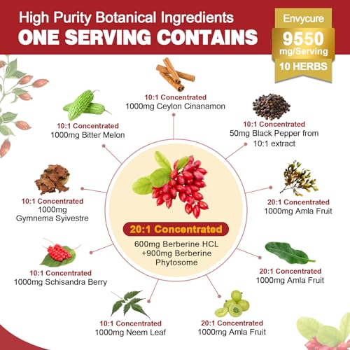 Berberine Supplement 1500mg with Ceylon Cinnamon, Bitter Melon, Banana Leaf envycure buy supplements canada
